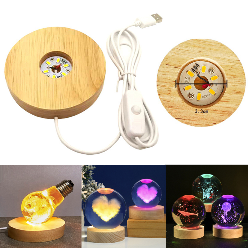 Resin Art Stand - Hars Art Display Rond Hout Kleurrijk