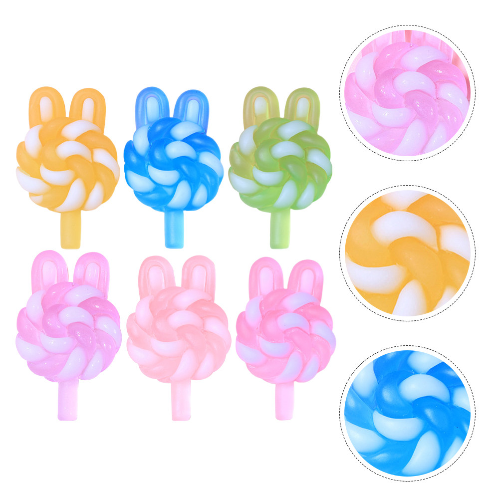 Resin Art Materials Kit - 24 stuks schattige cartoon lollybedels konijnvormige