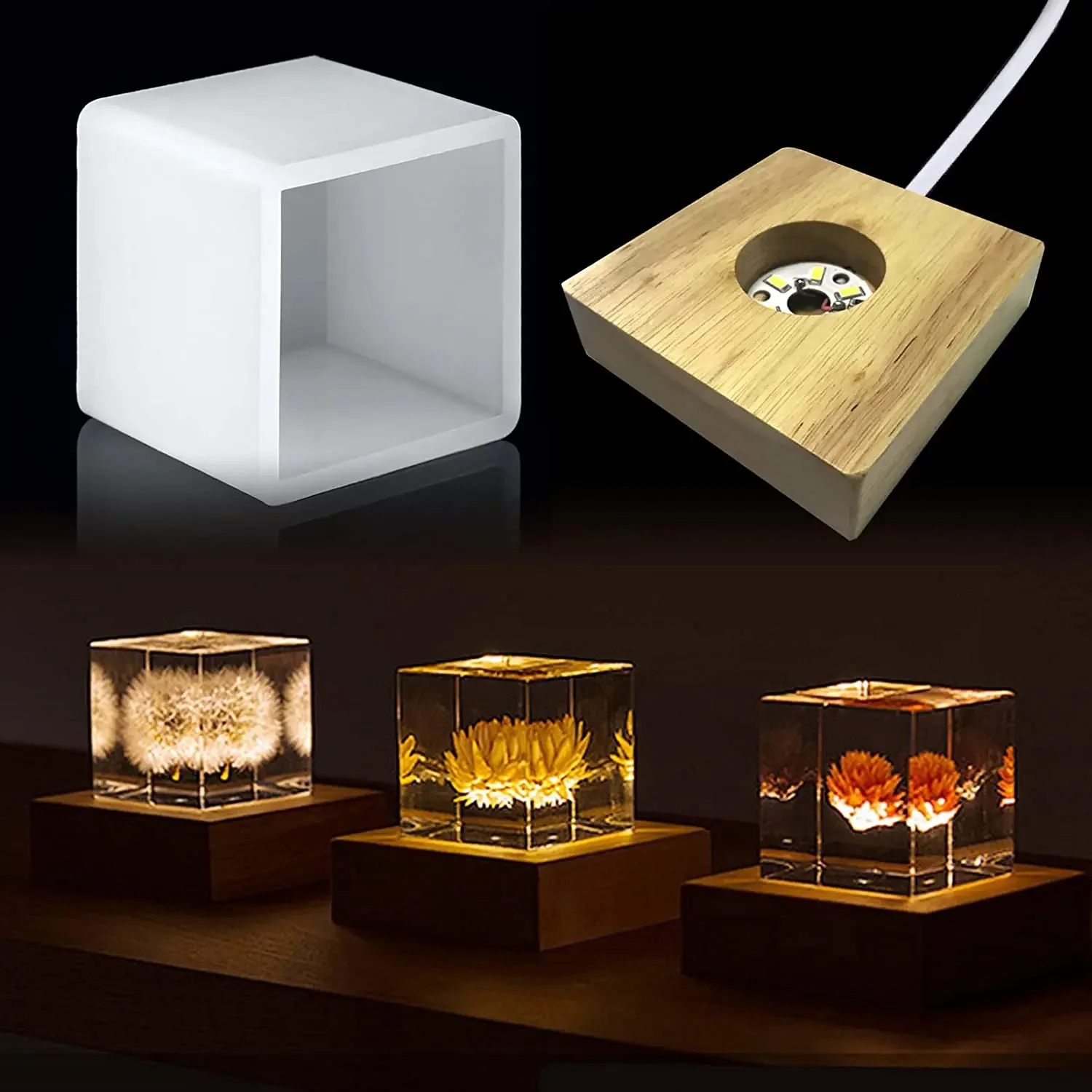 Resin Art Stand - Vierkante lichte harsvorm, led-siliconenvormen voor hars,