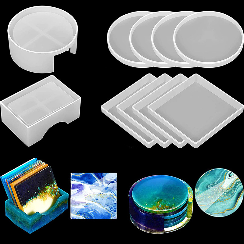 Coaster Mold Square - 5 stks/set DlY Epoxyhars Cup Onderzetters
