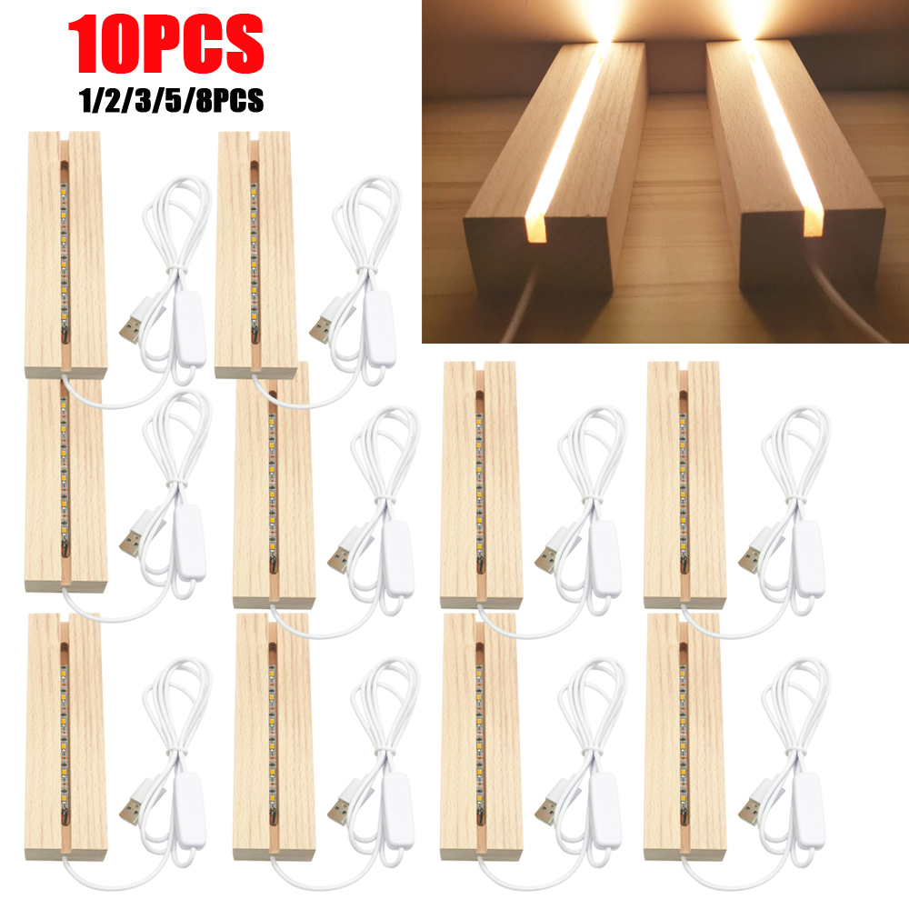 Resin Art Stand - Led Hout Licht Display Kristal Houten