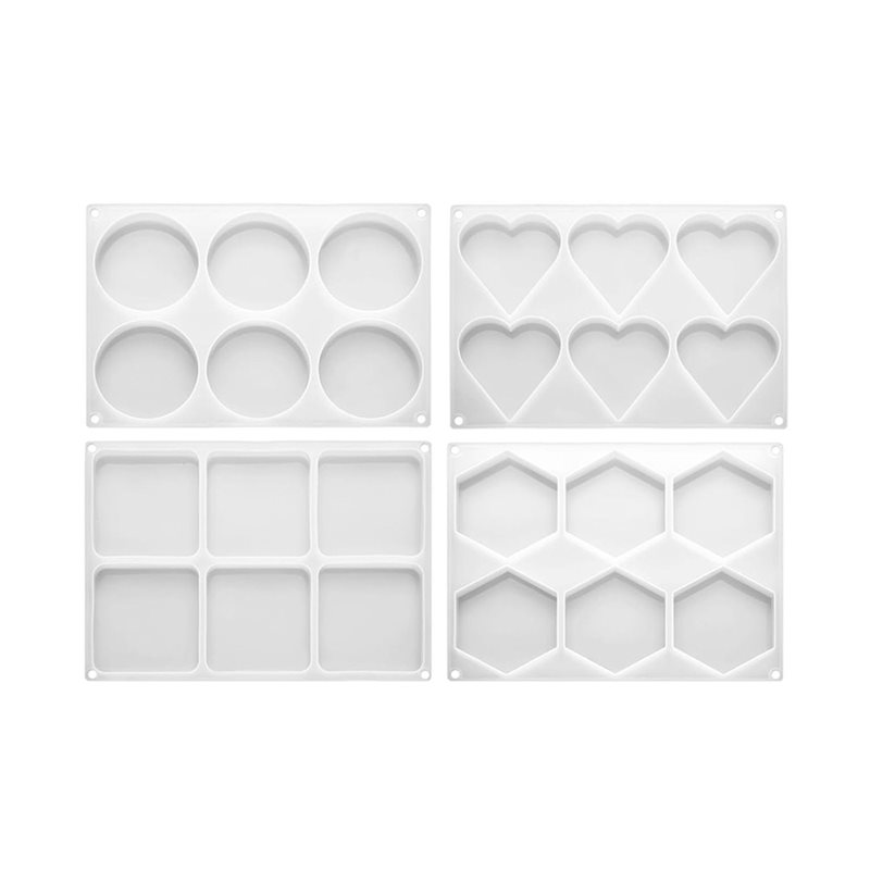 Coaster Mold Square - FYBL-Harsenmallen 4 inch ronde vierkante hartvormige