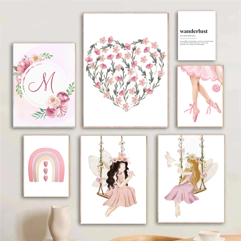 Resin Art Name - Wall Art Diamond Painting Roze Zwaan