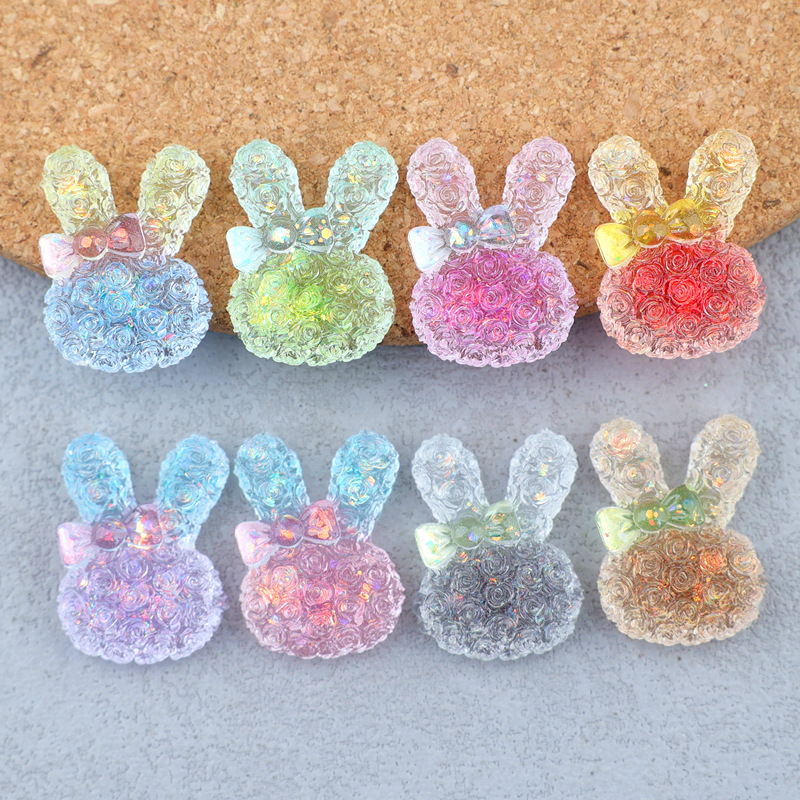 Resin Art And Decor - 5 stuks 18*25mm Lichtgevende Verloopkleur Konijnenhars