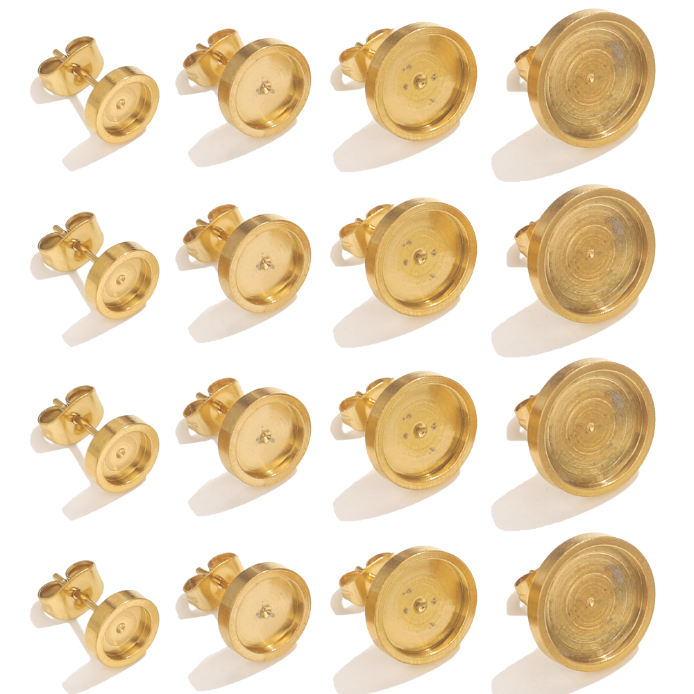 Resin Art For Sale - 10st roestvrij staal gouden oorbel stud