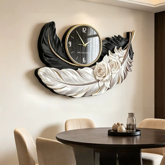 High-end Feather Design Wandkl - Resin Art Wall Clock recensie en prijs