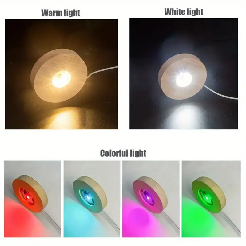 Houten Ronde LED Nachtlampje B - Resin Art Stand recensie en prijs