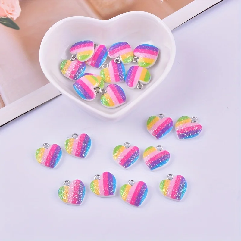 10 stuks kleurrijke hartvormig - Resin Art For Sale recensie en prijs