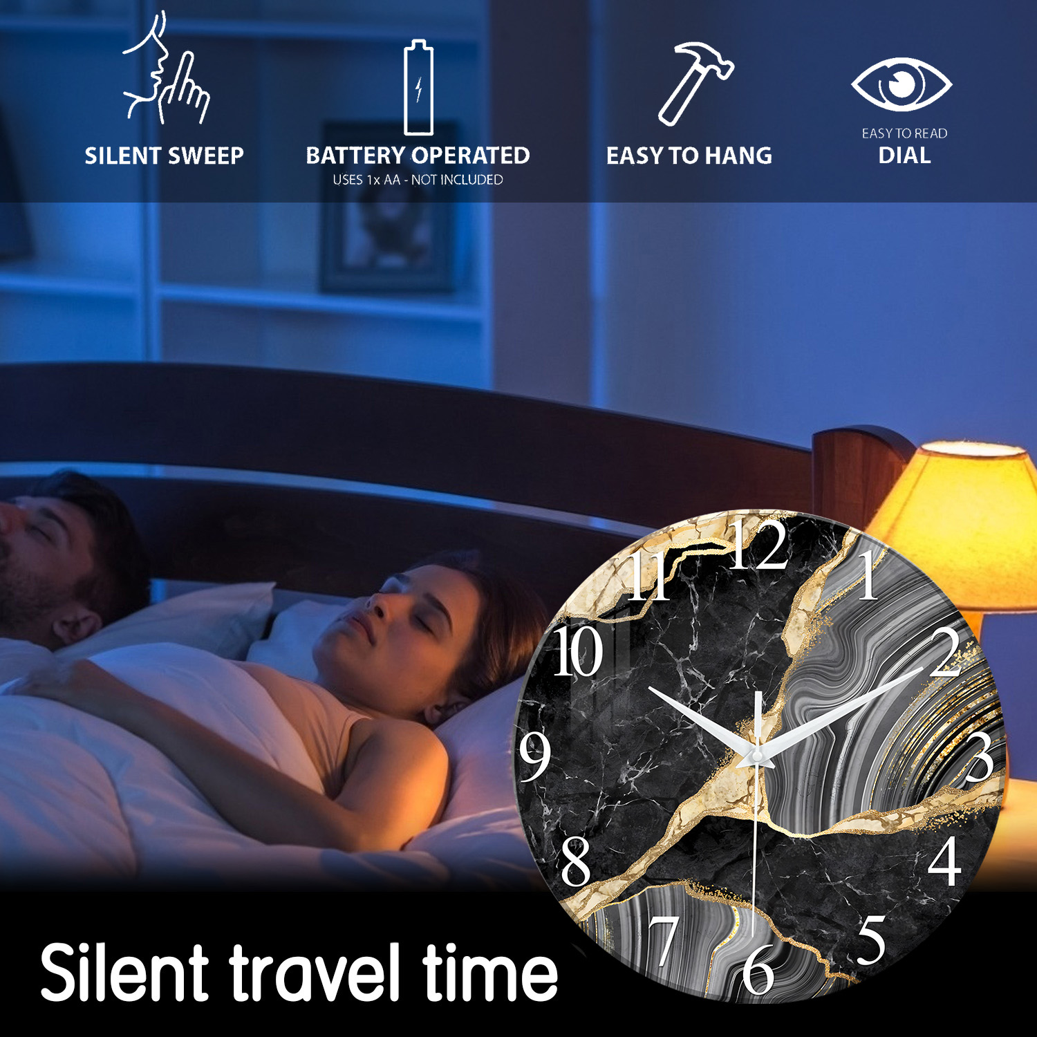 1 stuk 12-inch moderne wandklo - Resin Art Wall Clock recensie en prijs