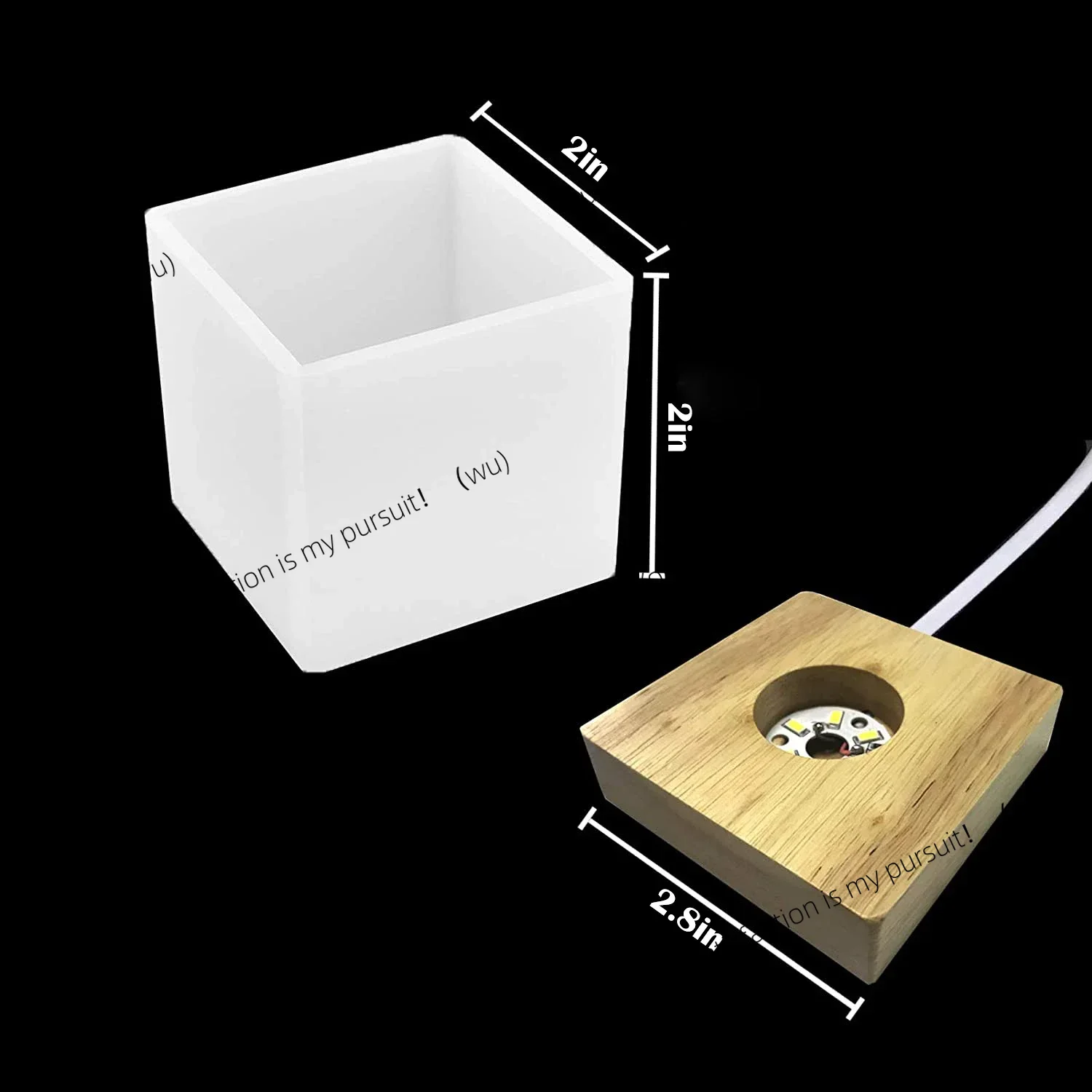 Vierkante lichte harsvorm, led - Resin Art Stand recensie en prijs