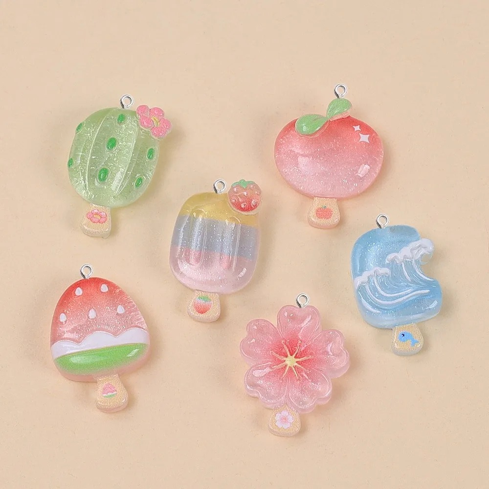 10 stuks Kawaii zomer ijslolly - Resin Art With Flowers recensie en prijs